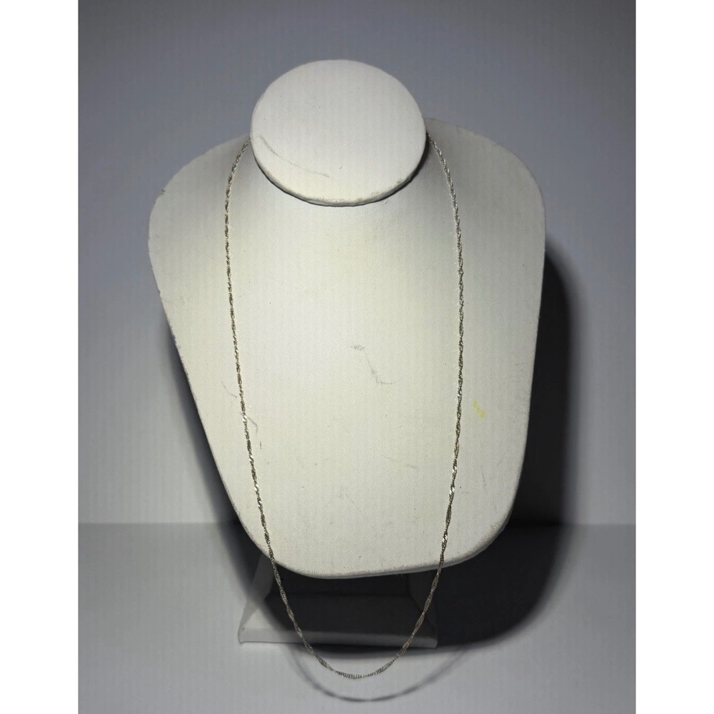 Sterling Silver 925 Singapore Twisted Chain Necklace 2.28g Fine Jewelry